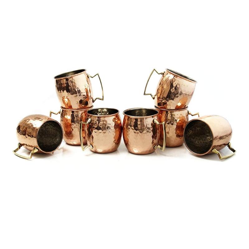 

Mini Hammered Moscow Mule Mug Espresso Mugs Shot Glasses: Cute 2oz Mugs for Mini Bar | Set of 4 -Copper Plated, 4pcs