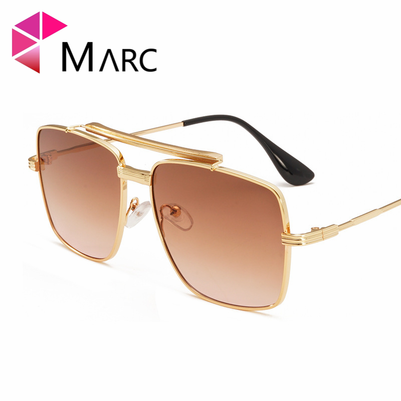 

Sunglasses MARC Arrived Men Classic Square Black Oversized Alloy Fashion Resin Metal Gradient