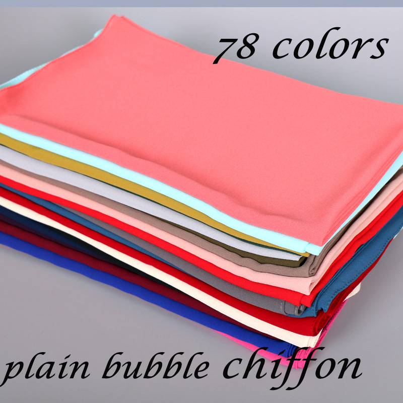 

20pcs/lot Laven Women Plain Bubble Chiffon Scarf Top Quality Solid Color Shawl Islamic Muslim Hijab Brand Black Scarf/Scarves