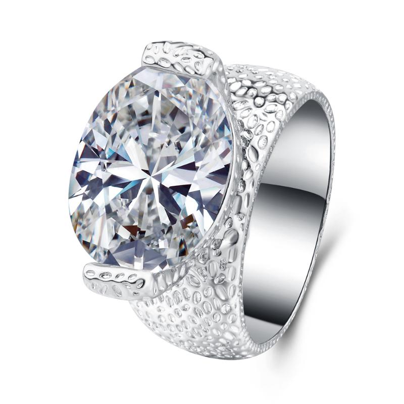 

Popular Luxury Super Flash Large Zircon Wedding Ring for Women Micro-inlaid Simulation Simple Jewelry Ring Engagement