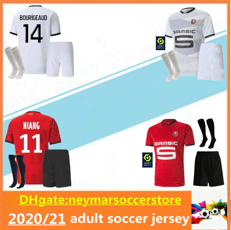 

20 21 Stade Rennais Soccer Jersey kits 2020 2021 Raphinha CAMAVINGA TERRIER J.MARTIN BOURIGEAUD Rennes maillot de football shirt uniform, Ivory