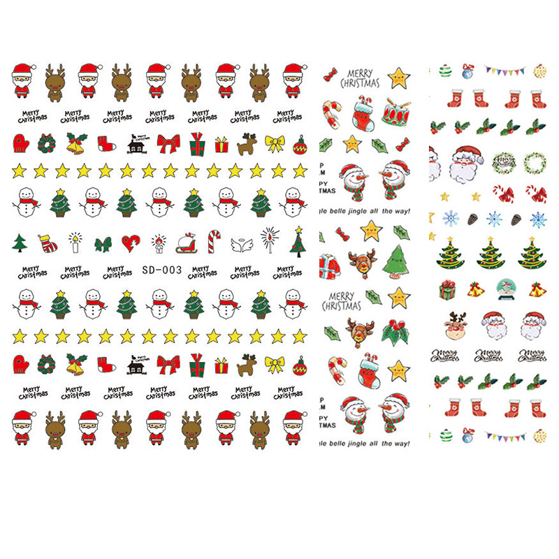 

1 Sheet 3D Nail Sticker Christmas For Colorful Nail Art Stickers Snowflake DIY Art Decoration Decals, Sd-002
