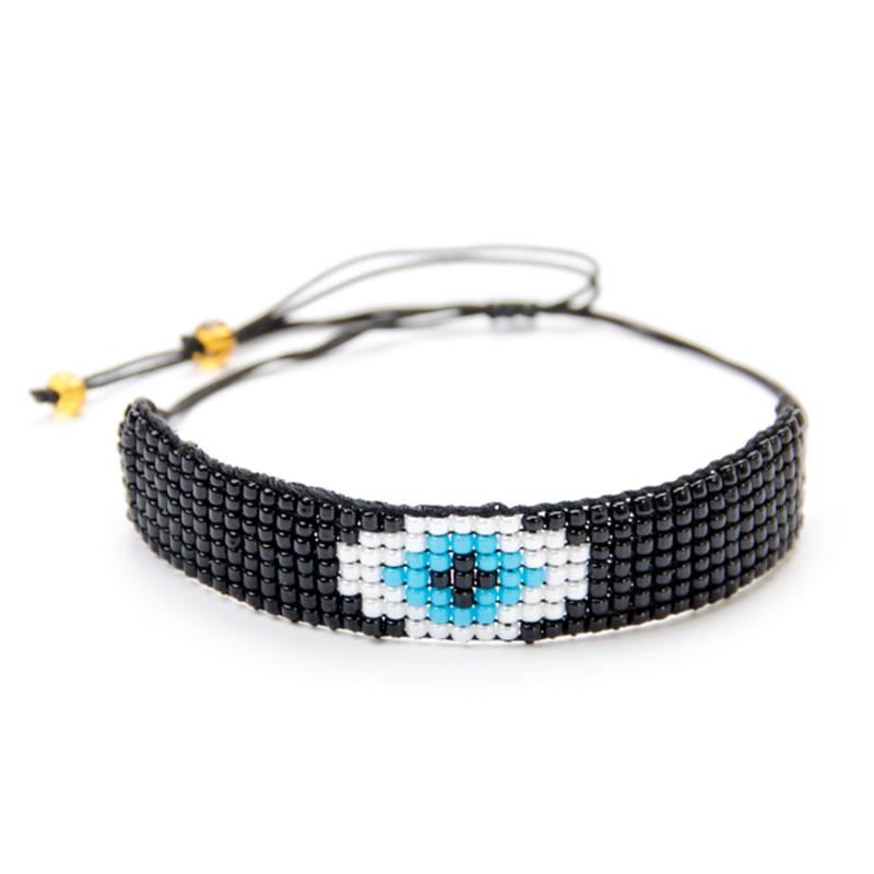 

ZHINI Classic Eye Bracelets for Women Jewelry Gift 2020 New Fashion Bracelet Japanese Rice Beads Handmade Bracelet Bangle