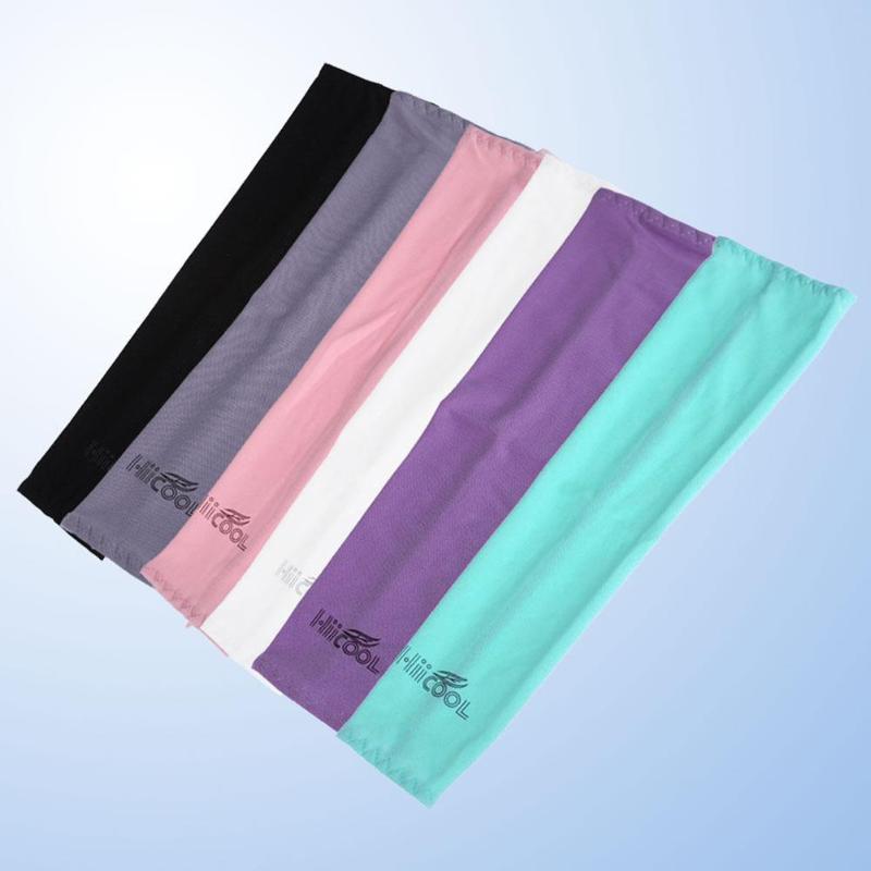 

1 Pair Cooling Arm Sleeves Cover UV Sun Protection Golf Bike Outdoor Sports Riding Cycling Athletic Sport Protection Skins 370mm, Black