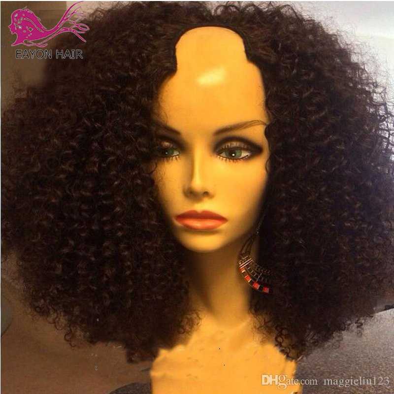 

EAYON 180% Density Afro Kinky Curly U Part Wigs Brazilian 100% Human Hair Wigs For Black Women Remy Hair Upart Wig Glueless, Middle part