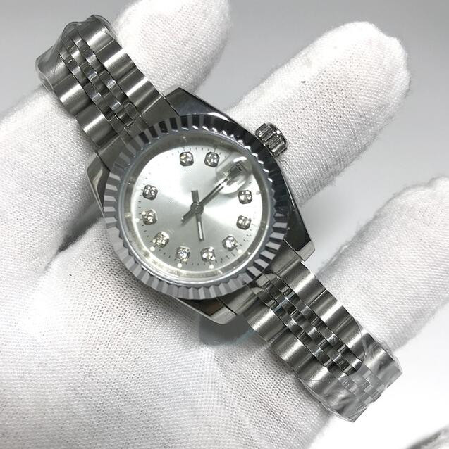 

Luxury Diamonds Watch 28mm Women Size Automatic Movement Date Stainless Steel Strap Lady Watches, Make waterproof