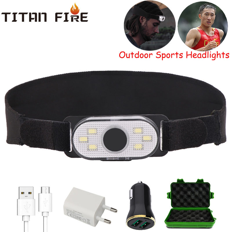 

T20 LED Headband Light Sports Headlamp Rechargeable Built in battery Torch Hat light Waterproof Lightweight Headlight