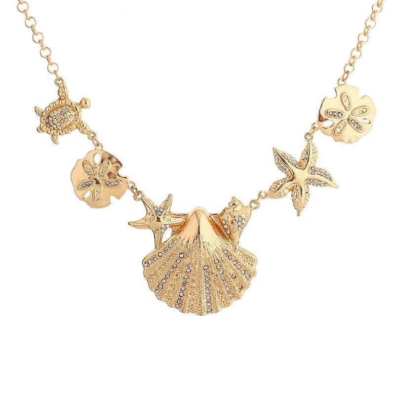 

Marine Flora And Fauna Pendant Chain Cute Lady Necklace Clavicle Necklace Women Cloth Decorative Ornaments Female Jewelry