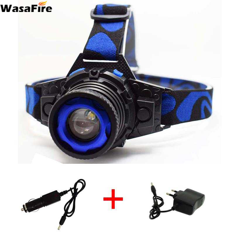 

Ultra Bright XPE Q5 Rechargeable Led Headlamp 3-mode Zoomable Frontal Waterproof Hunting Head Light+AC/Car Charger