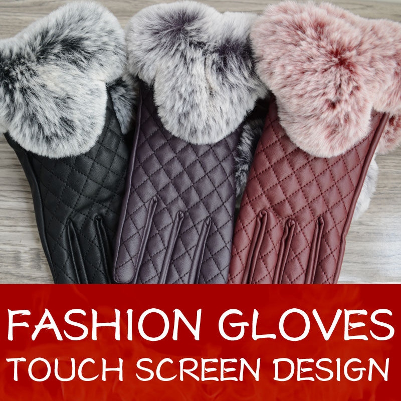 

Touch screen gloves 2020 New Style Winter Gloves For Women and girls Fur Leather Glove female Fashion Free Shipping