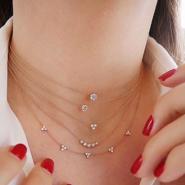 

2020 Elegant Sparkling rose gold Tiny Crystal round CZ paved Choker Necklace For lovely girls Women Fashion link Chain Jewelry