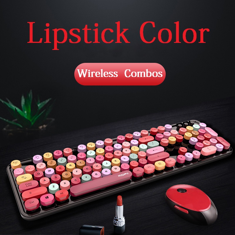 

2.4G Wireless Keyboard & Mouse for Games Office 104 Keycaps Keyboard & Mouse Set Portable USB for Laptop PC Computer
