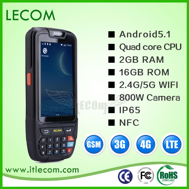 

Android 7.0 PDA handheld computer Data Collection Terminal 1D/2D barcode scanner Quad-Core LTE 4G NFC Reader IP65