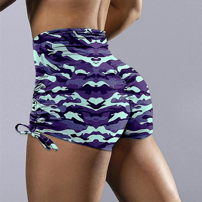 

Women' shorts High Waist -3XL Camouflage Shorts Summer Slim Yoga Running Sports Workout Gym Woman 2020 f3, Gray