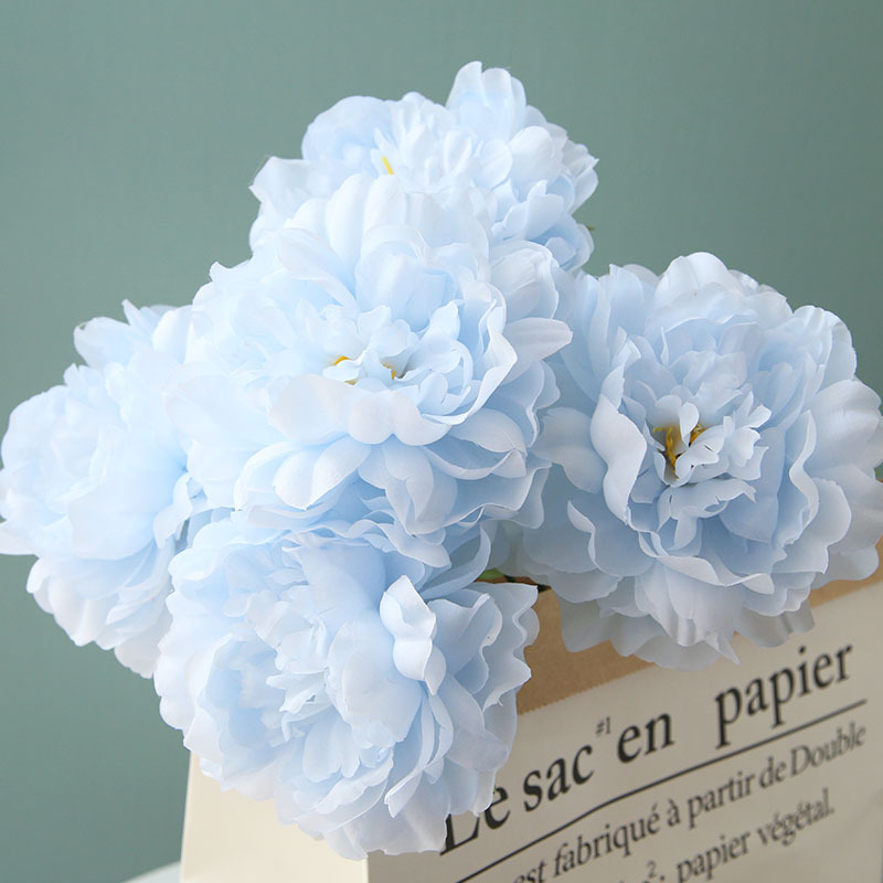 

2Pcs Simulation Flower Simulation Silk Cloth Peony Wedding Decoration Home Flower Arrangement Artificial Flowers, Beige