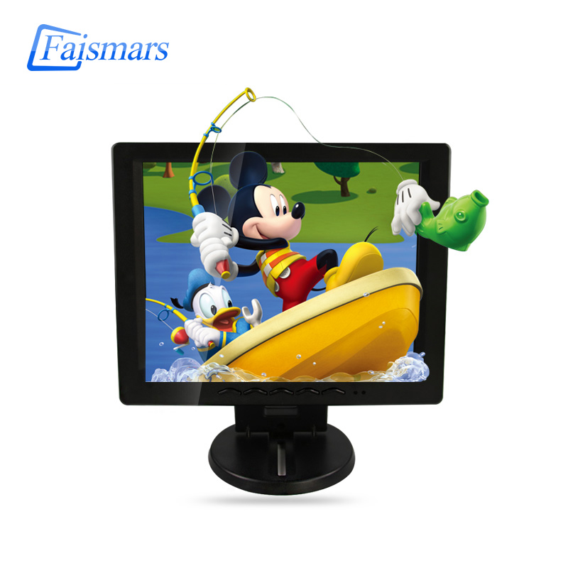 

Faismars 10.4/12 Inch Square Screen Black Plastic Case CCTV Security Remote Control Monitoring Displays With BNC/VGA/AV//USB