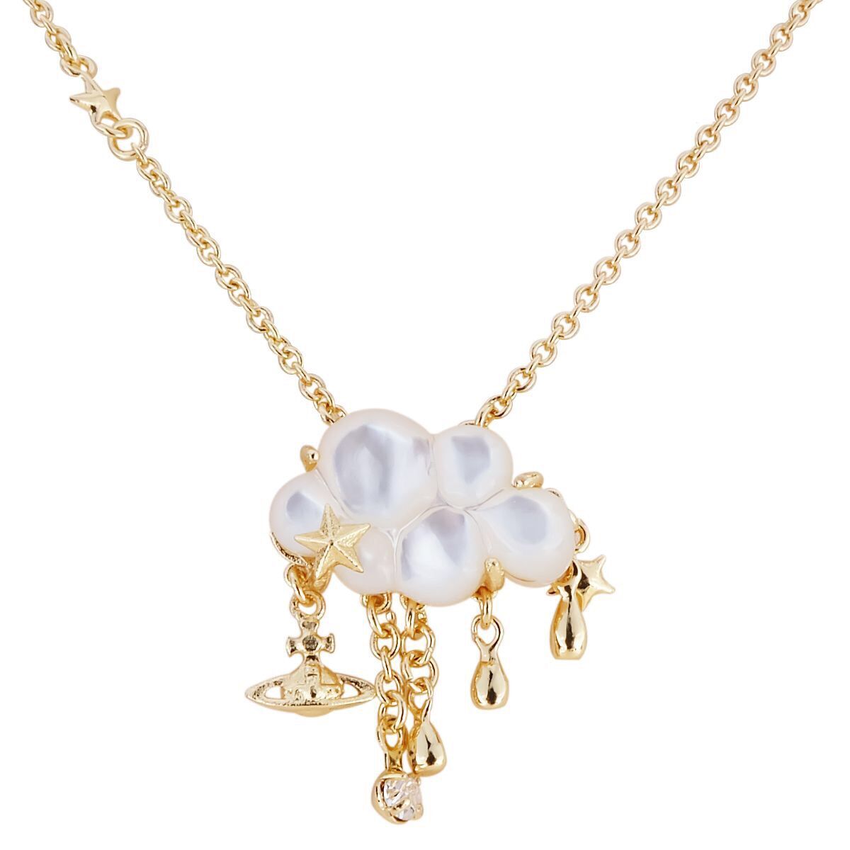 

Shell Cloud Necklace Sunny White Clouds Cloudy Dark Clouds Natural Fritillary Saturn Necklace Clavicle Chain