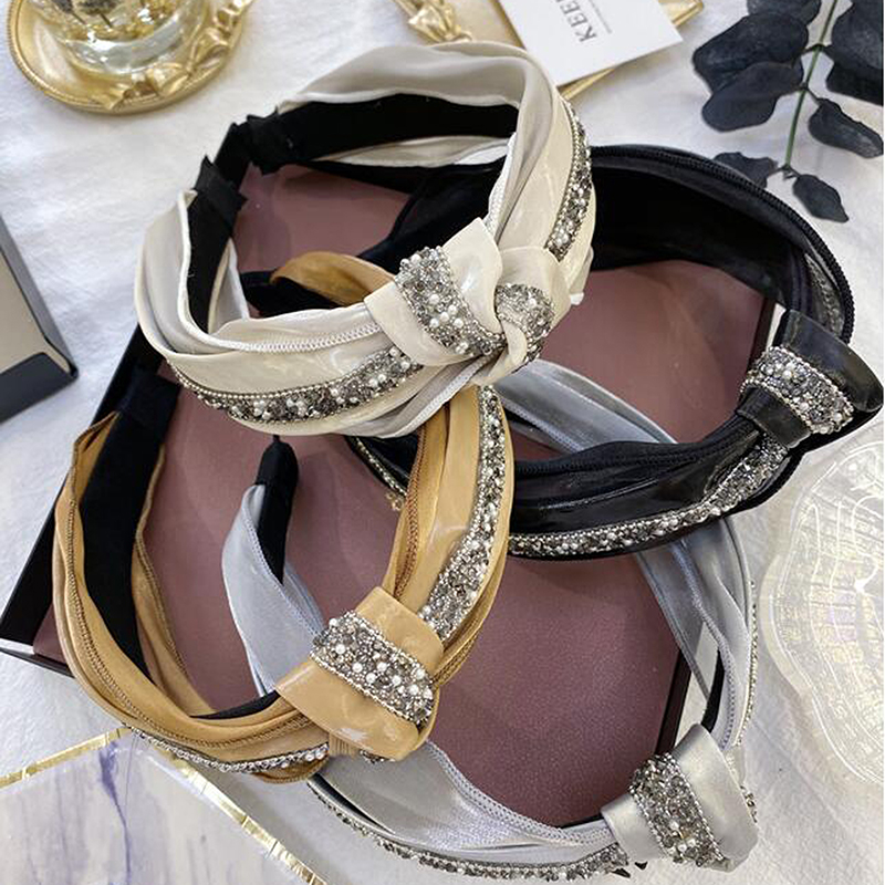 

Women Hairbands Knotted Headbands High Quality Shining Rhinestone Patchwork Headwear Hair Accessories for Women