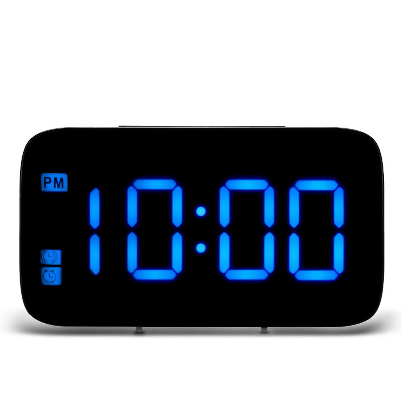 

Digital LED Alarm Clock Large Screen Snooze Battery Powered Voice Control Clocks