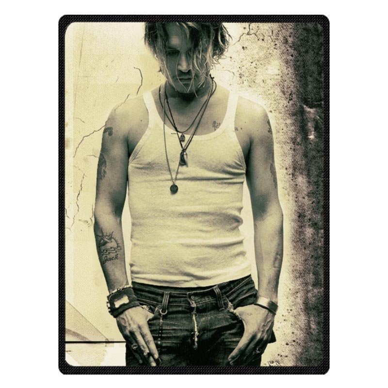 

Coral Fleece Fabric Johnny Depp Throw Blanket On Bed Summer Air Condition Sleep Cover Decorative Bedding