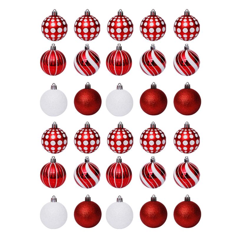 

30pcs Christmas Ball Fashionable Practical Creative Durable Attractive Tree Hanging Christmas Ball for