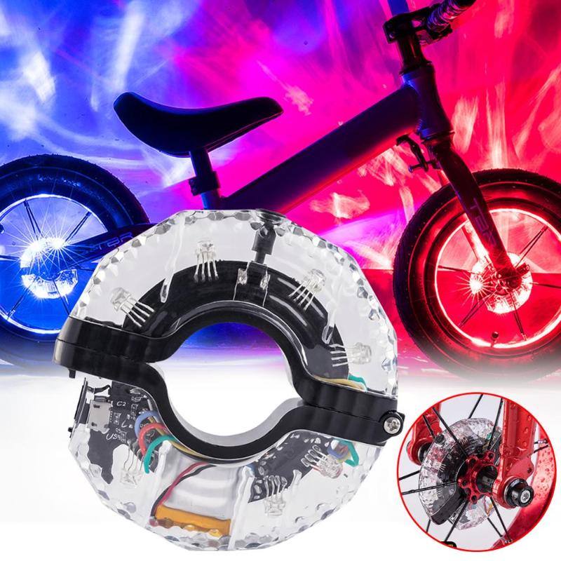 

LED Bicycle Hub Lights for Kids USB Rechargeable Dazzle colour wheel Children Slide Car Waterproof Decorative Light