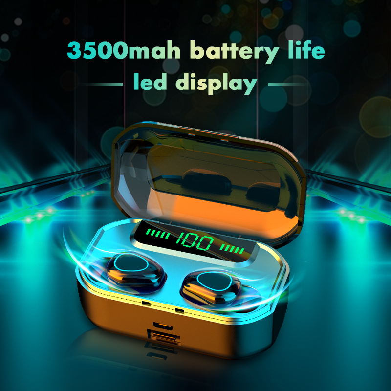 

3500mAh Bluetooth 5.0 Wireless Headphones Touch Control Sport Headset Noise Cancel LED Display Waterproof