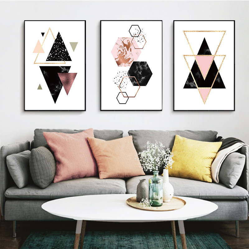 

Canvas Painting Abstract Geometry Polygone Nordic Modern Home Decor Poster Print Wall Art Canvas Painting Living Room Decor