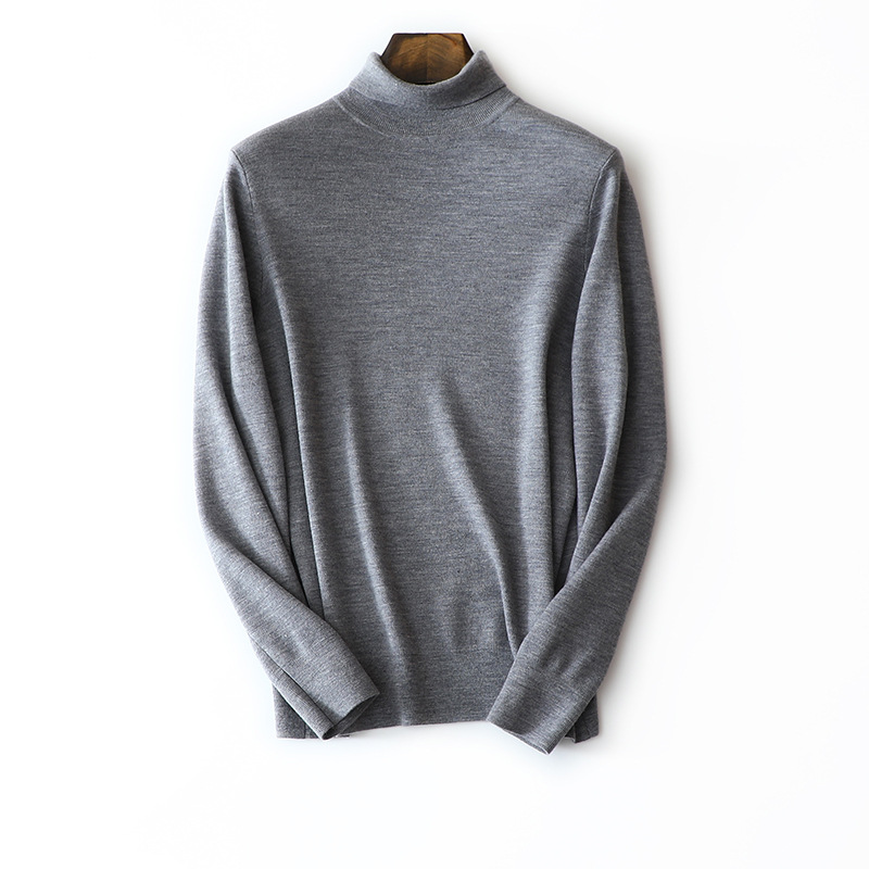 

autumn winter new style super soft 100% merino wool turtleneck sweater for man, Gray