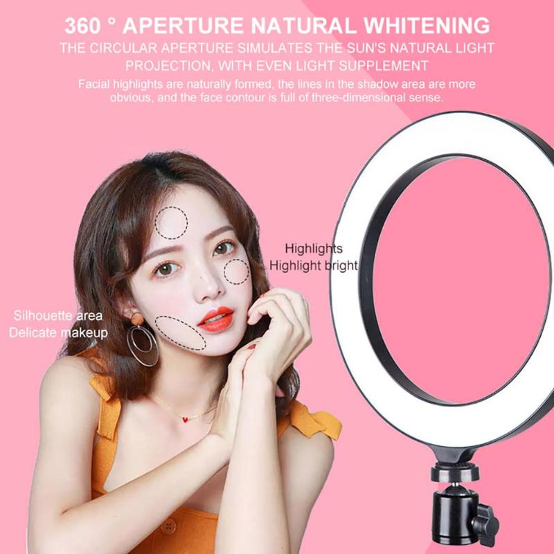 

Fill Light Phone Computer Brightness Adjustable Selfie Ring Light with Clip Stand