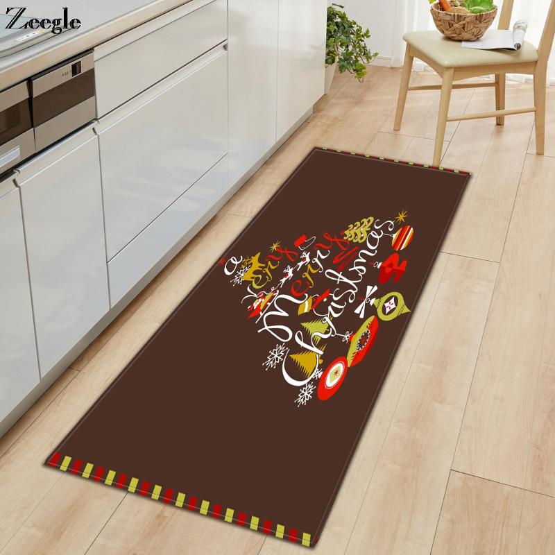 

Carpets Zeegle Christmas Carpet Home Decoration Kitchen Floor Rug Door Mat Entrance Non-Slip Hallway Soft Bathroom, Qa55