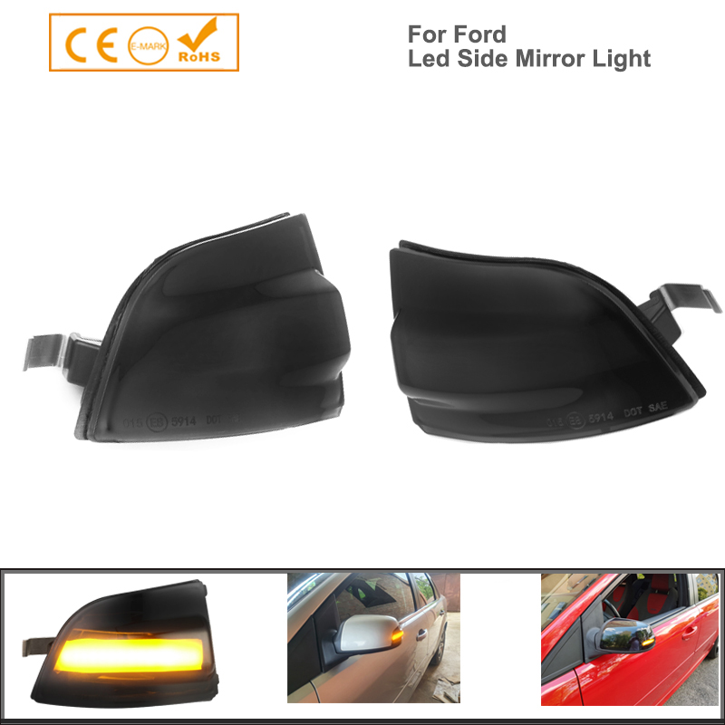 

For Focus 2 2 2004-2008 C-MAX Dynamic Turn Signal Blinker Sequential Side Mirror Indicator Light, As pic