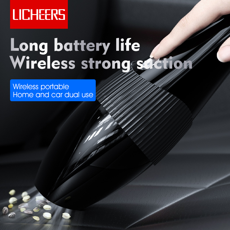 

Licheers Wireless Hand-held Vacuum Cleaner 4500pa Wireless Strong Suction Mini Portable Vacuum Cleaner for Car Home Office