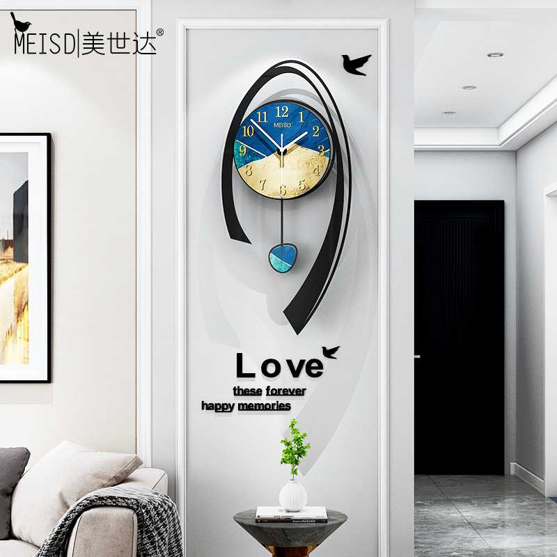 

MEISD Nordic Clock Pendulum Wall Art Poster Decoration Quartz Wall Watch Silent Home Living Room Creative Horloge Free Shipping