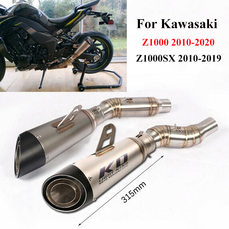 

Slip On For 2010-2020 Z1000 Z1000SX Ninja 1000 Motorcycle Exhaust Muffler Baffle Pipe Connect Middle Link Section Pipe