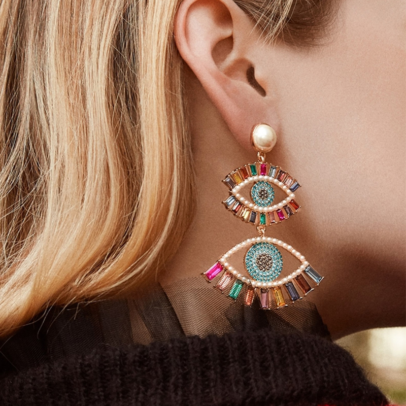 

Dangle & Chandelier Lucky Eye Pearl Rainbow Tassel Drop Earrings Colorful Turkish Evil Long Gifts For Women Girls Jewelry LE509