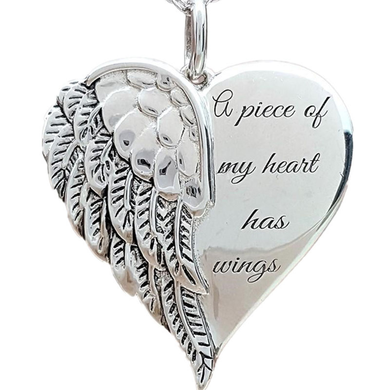 

Angel's Wing Heart Necklace for Women 2020 New Fashion Statement Engagement Metal Necklace Wedding Jewelry Gifts Dropship