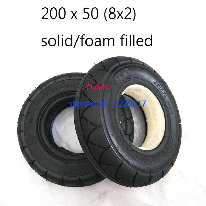 

2 colors 1 pc Mobility Scooter wheelchair tire 200 x 50 (8x2) solid/foam filled 200x50 for Razor E100 E125 E200 Scooter Vapo