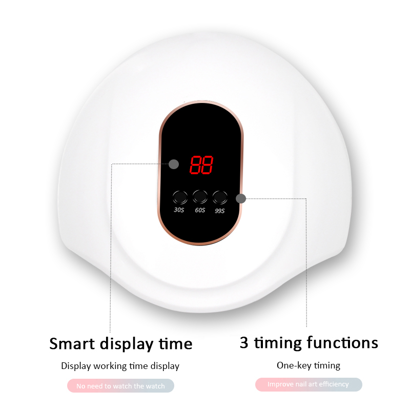 

SUN19 MINI 54W Led Nail Lamp Nail Dryer For All Types Gel 18 Leds UV Lamp for Machine Curing Timer With Sensor LCD Display, White