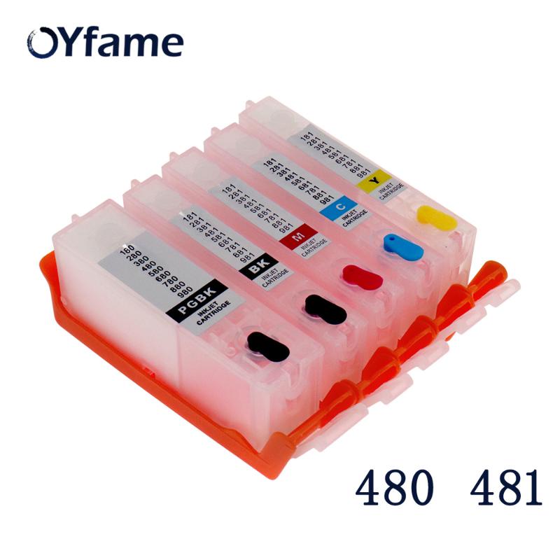 

OYfame PGI480 CLI481 Ink Cartridge For Canon PGI480 CLI481 Cartridge With ARC Chip For Canon PIXMA TS6140 TR7540 TR8540 Printer