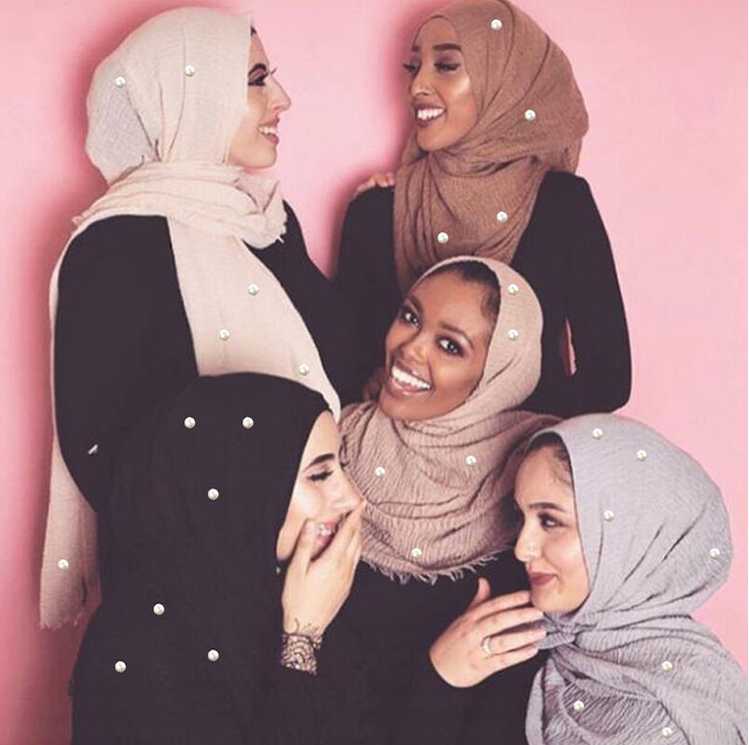 

Bead Scarf Classical Viscose Maxi Crinkle Cloud Hijab Scarf Shawl Soft Islam Muslim Scarves Winter Sunscreen Girl