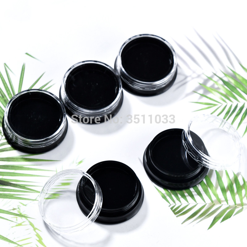 

3g Mini Empty Cream Jar Black Refillable Cosmetic Container Sample Makeup Nail Art Decoration Refillable Vial Jar Box