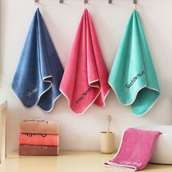

Microfiber Hair Drying Face Towel Absorbent Hotel Spa Gym Towels Bathroom Gift for Adults 2Pcs 35x75cm, Green