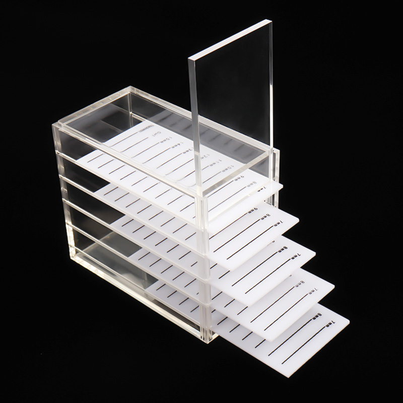 

2pcs Clear Eyelash Storage Box Acrylic Individual Lashes Plate Pallet Holders Display Stand Lash Box For Eyelash Extension Cases