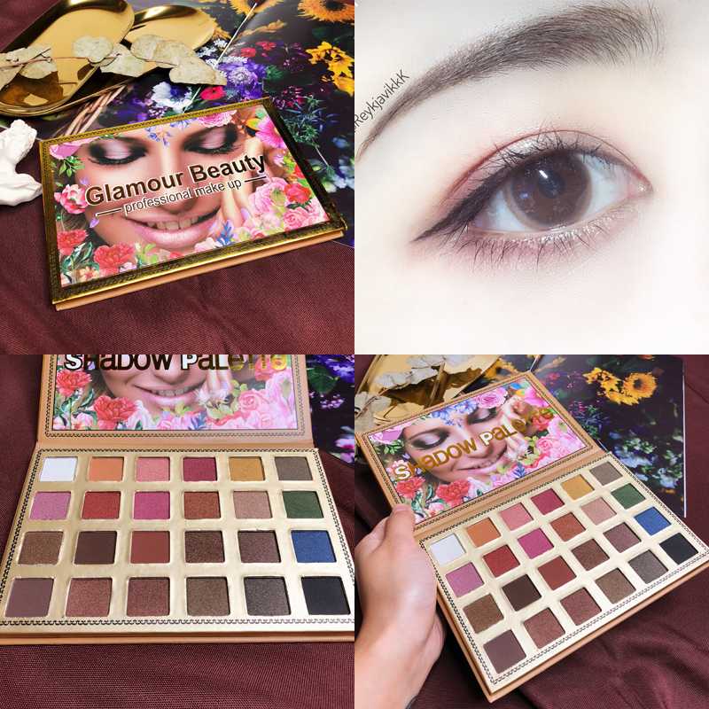 

24 Color Bright Colorful Matte Eyeshadow Palette Shimmer Silky Powder Pigment Pressed Glitter Eye Shadow Pallete Makeup, 01