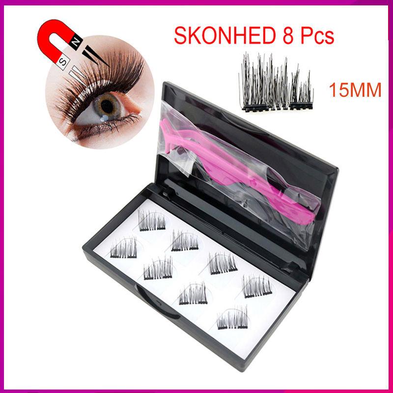 

Fashion 8Pcs Magnetic Lashes Reusable 3D False Eyelashes Tweezers Set Eyelashes No Glue Needed Cosmetics Magnet Eye Lashes