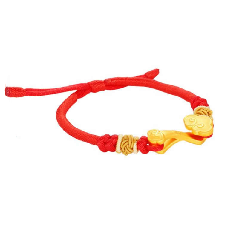 

New Arrival 24K Yellow Gold Bracelet Ruyi Weave Bracelet Bring Lucky