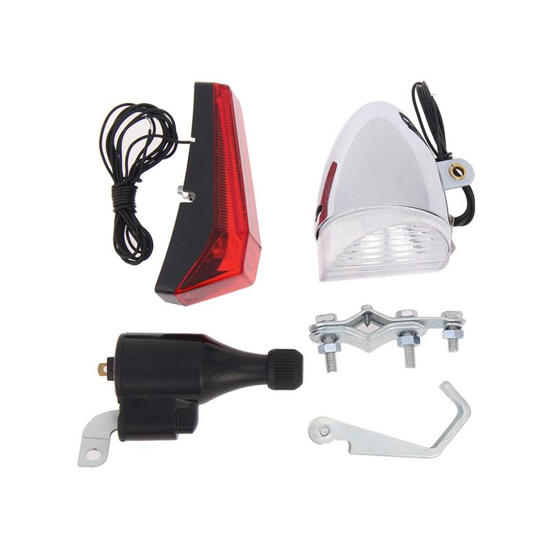 

Bicycle Lights Generator Friction Dynamo Bike Headlight Rear Light Sets Bicycle Acessories