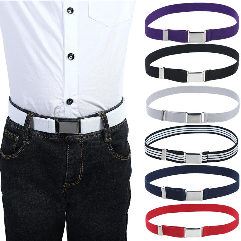 

Elastic Canvas Belts for Boys Girls Striped Stretch Western Strap Belt Kids Adjustable Cinto Menino Children Kemer, Black