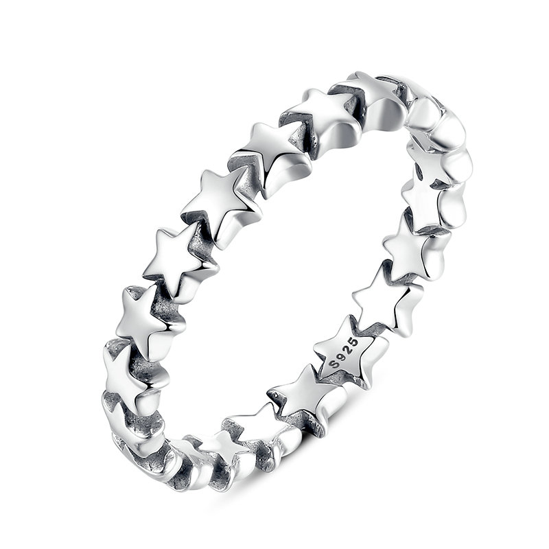 

Fashion End to End Star Ring For Women Sweet Finger Ring Silver Color Jewelry Female Best Valentine's Day Present For Girlfrien